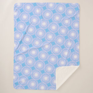 Couverture Sherpa Cercles bleu ciel motif