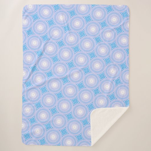 Couverture Sherpa Cercles bleu ciel motif (Devant)