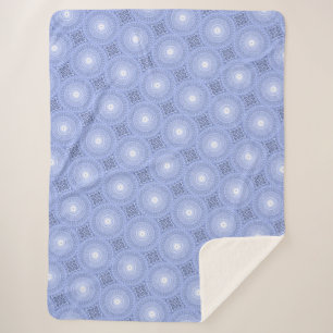 Couverture Sherpa Cercles bleus tourbillonner motif