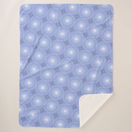 Couverture Sherpa Cercles bleus tourbillonner motif (Devant)