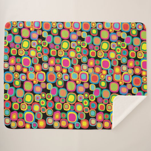 Couverture Sherpa Cercles de couleur Whimsical (Devant (Horizontal))
