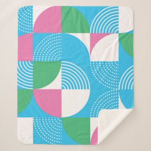 Couverture Sherpa Cercles graphiques : motif vintage sans soudure.