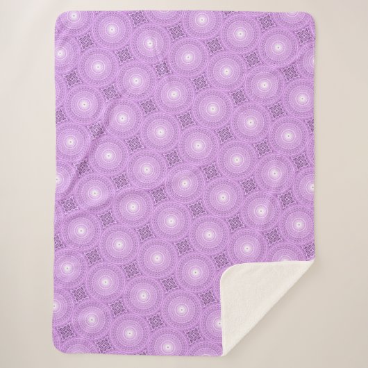 Couverture Sherpa Cercles Lilac motif (Devant)