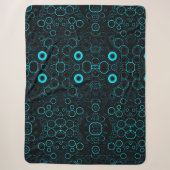 Couverture Sherpa Cercles Néon Bleu (Devant)