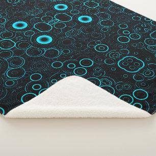 Couverture Sherpa Cercles Néon Bleu