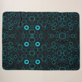 Couverture Sherpa Cercles Néon Bleu (Devant (Horizontal))