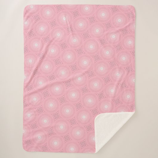 Couverture Sherpa Cercles roses motif (Devant)