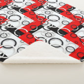 Couverture Sherpa Cercles Rouge Noir (3/4)