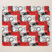 Couverture Sherpa Cercles Rouge Noir (Devant (Horizontal))