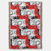 Couverture Sherpa Cercles Rouge Noir (devant Vertical)