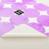 Couverture Sherpa Cercles violets modernes | Monogramme (3/4)