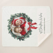 Couverture Sherpa Cérémonie de Noël personnalisée Photo & Nom Fête (Devant (Horizontal))