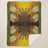Couverture Sherpa Cereus en fleur nocturne - fleur de cactus (Devant)