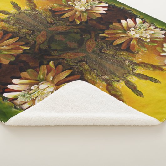 Couverture Sherpa Cereus en fleur nocturne - fleur de cactus (3/4)