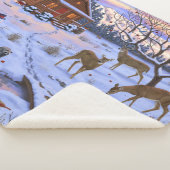 Couverture Sherpa Cerf Cabine D'Hiver Dans La Scène De Noël De Neige (3/4)