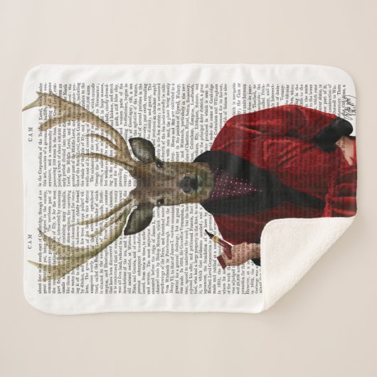 Couverture Sherpa Cerf dans la veste de tabac (Devant (Horizontal))