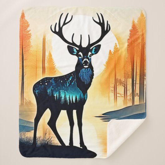 Couverture Sherpa Cerf de la forêt mystique (Devant)