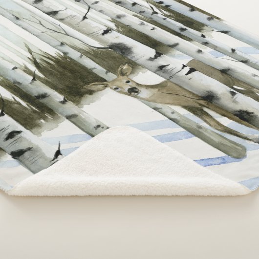 Couverture Sherpa Cerf en chute de neige (3/4)