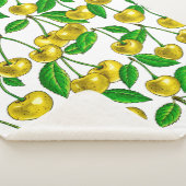 Couverture Sherpa Cerises jaunes sur blanc (3/4)
