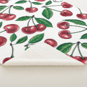 Couverture Sherpa Cerises rouges sur blanc (3/4)