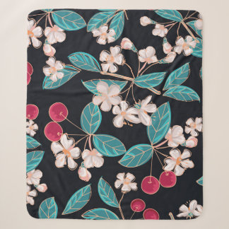 Couverture Sherpa Cerises savoureuses et juteuses. Arrière - plan tr