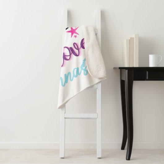 Couverture Sherpa Cette Fille Aime La Gymnastique Étoiles Leap (En situation)