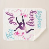 Couverture Sherpa Cette Fille Aime La Gymnastique Étoiles Leap (Devant (Horizontal))