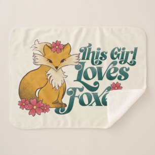 Couverture Sherpa Cette fille aime les renards aux fleurs