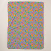 Couverture Sherpa Chainmail floral en bleu (Devant)