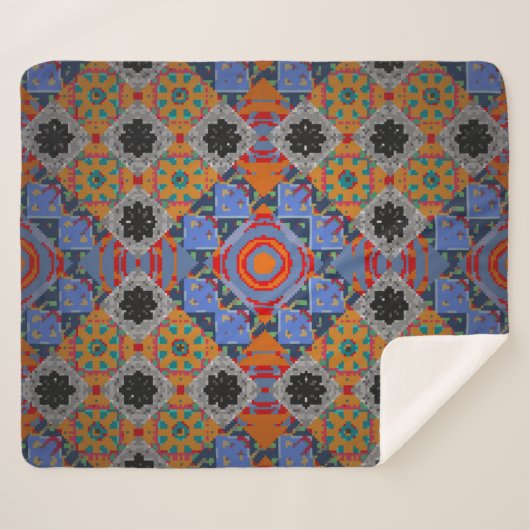 Couverture Sherpa Châle de Bandanna, conception de tissu nappe, nec (Devant (Horizontal))