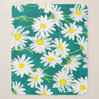 Couverture Sherpa Chamomile Turquoise : Illustration Florale Sans Me