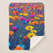 Couverture Sherpa Champ Coloré De Fleurs (Devant)