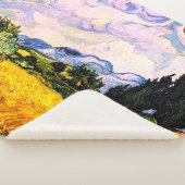 Couverture Sherpa Champ de blé avec cyprès de Vincent Van Gogh (3/4)
