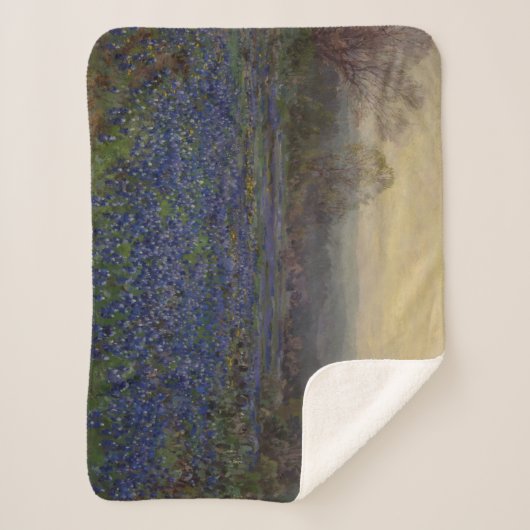 Couverture Sherpa Champ de fleurs de bleuets (paysage rural) (Devant)