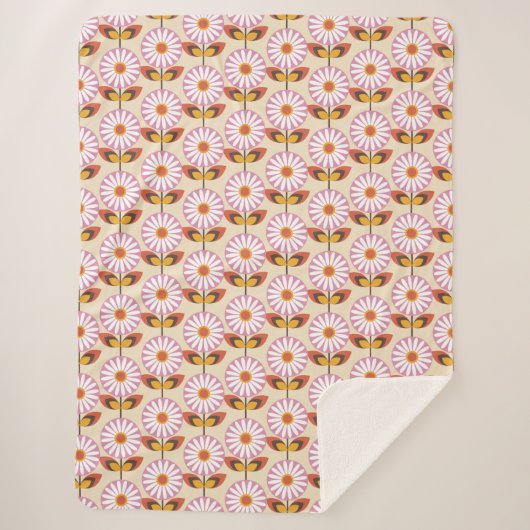 Couverture Sherpa Champ rose des marguerites (Devant)