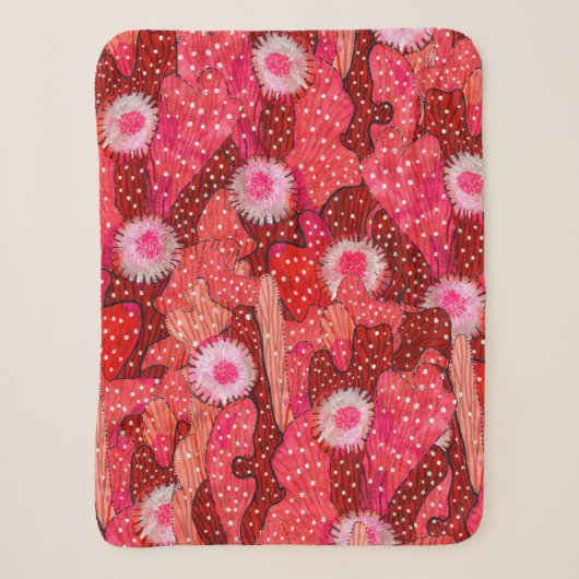 Couverture Sherpa Champ Succulent en floraison (Devant)