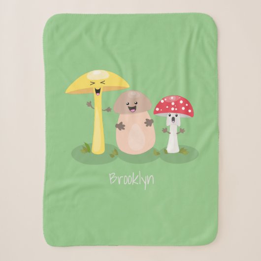 Couverture Sherpa Champignon mignon et kawaii (Devant)