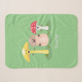 Couverture Sherpa Champignon mignon et kawaii (Devant (Horizontal))