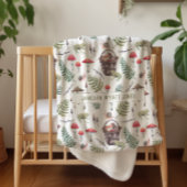 Couverture Sherpa Champignons d'automne mignons | Illustrations d'aq