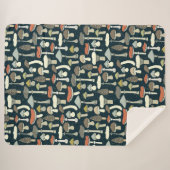 Couverture Sherpa Champignons de bois Motif Rustique (Devant (Horizontal))