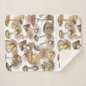 Couverture Sherpa Champignons de forêt vintage (Devant (Horizontal))