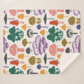 Couverture Sherpa Champignons forestiers. Motif, texture, sac (Devant (Horizontal))