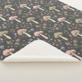 Couverture Sherpa Champignons Gris Charbon Luxe Moderne Rustique (3/4)
