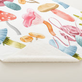 Couverture Sherpa Champignons Pastel Aquarelle (3/4)