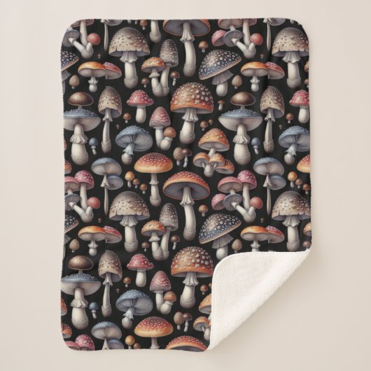 Couverture Sherpa Champignons Rêveurs (Devant)