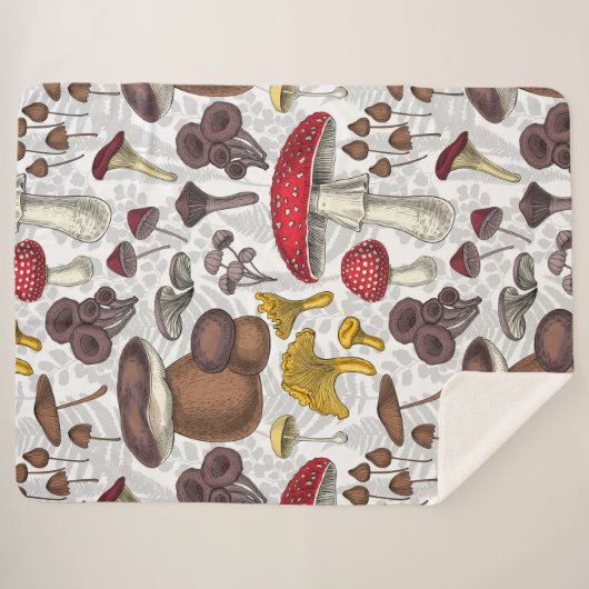Couverture Sherpa Champignons sauvages (Devant (Horizontal))