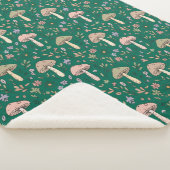 Couverture Sherpa Champignons Vibrants Émeraude Profond | Luxe Tons (3/4)