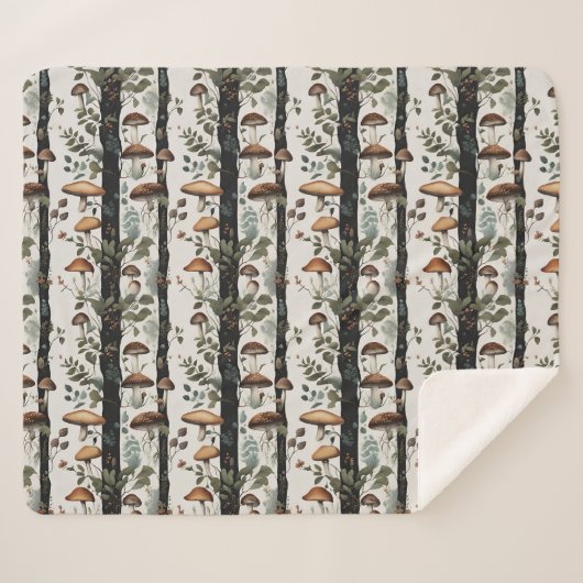 Couverture Sherpa Champs de champignon (Devant (Horizontal))