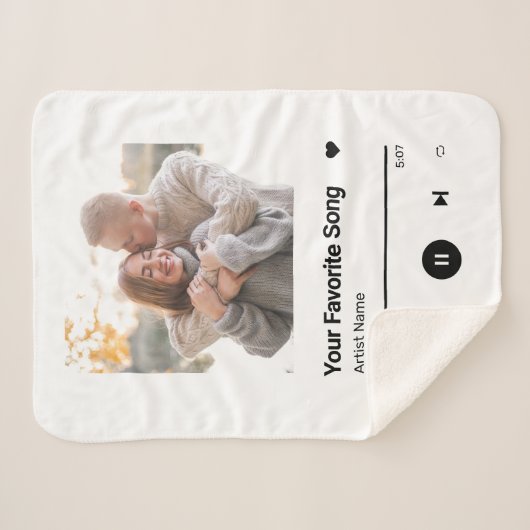 Couverture Sherpa Chanson Personnalisée Chanson Favorite Chanson Une (Devant (Horizontal))