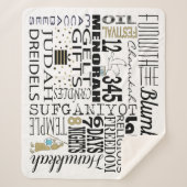 Couverture Sherpa Chanukah Mots Fun Sherpa Blanche/Moyen (Devant)